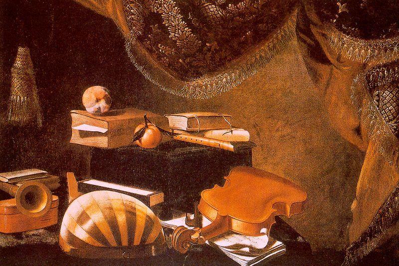 BASCHENIS, Evaristo Still-Life with Musical Instruments 01